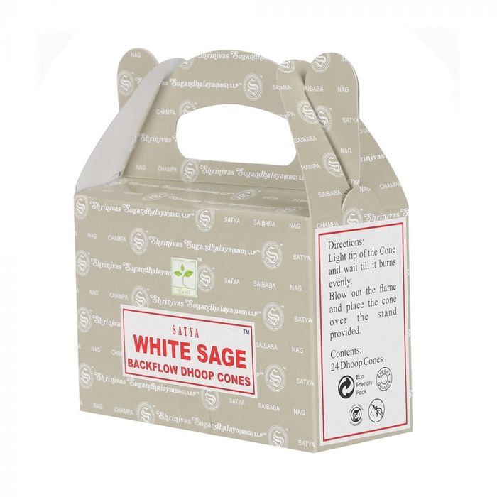 Satya Backflow Dhoop Cones - White Sage Fragrance for Purification and Peace Sage