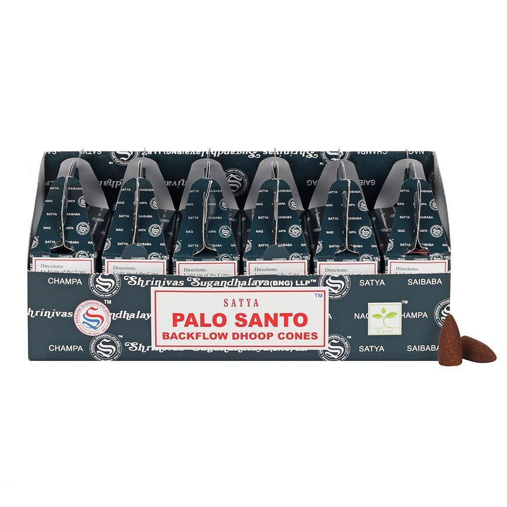 Satya Backflow Dhoop Cones – Palo Santo Fragrance for Purification, Calm, and Sacred Energy