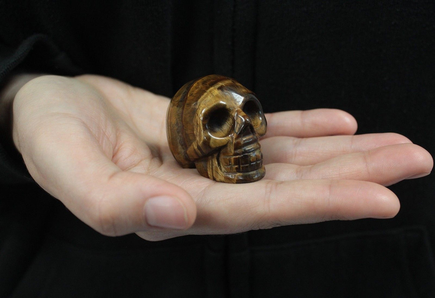 Gemstone Skull - Tiger Eye