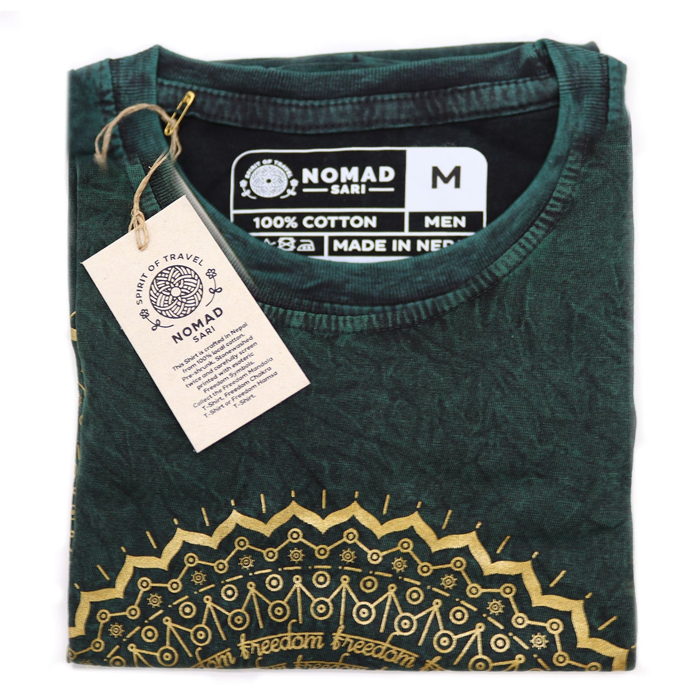 Medium Stone Washed T-Shirt - Mandala - Green