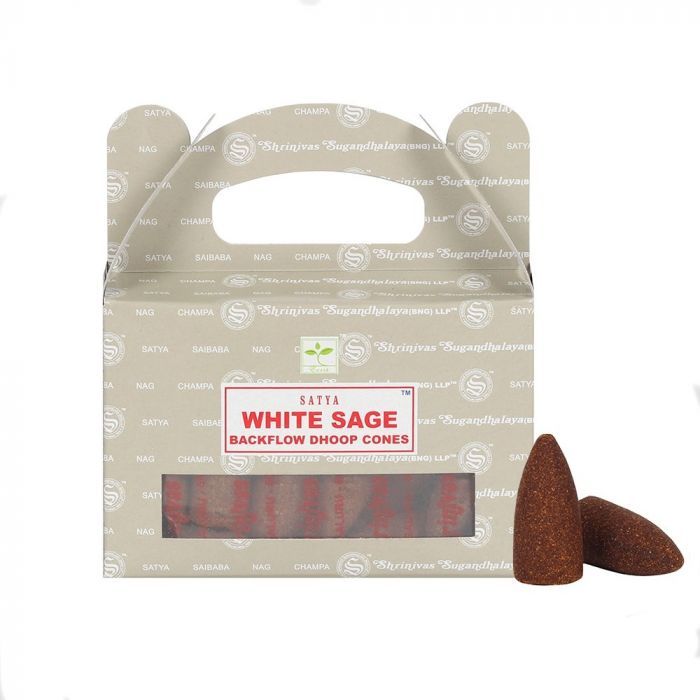 Satya Backflow Dhoop Cones - White Sage Fragrance for Purification and Peace Sage