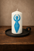Summer Solstice Goddess Candle – Blue & Turquoise
