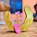 Rose Quartz Crystal Tree in Mango Wood Open Ring