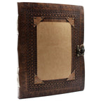 Large Personalised Leather Visitor Book, leather notebook product photograph