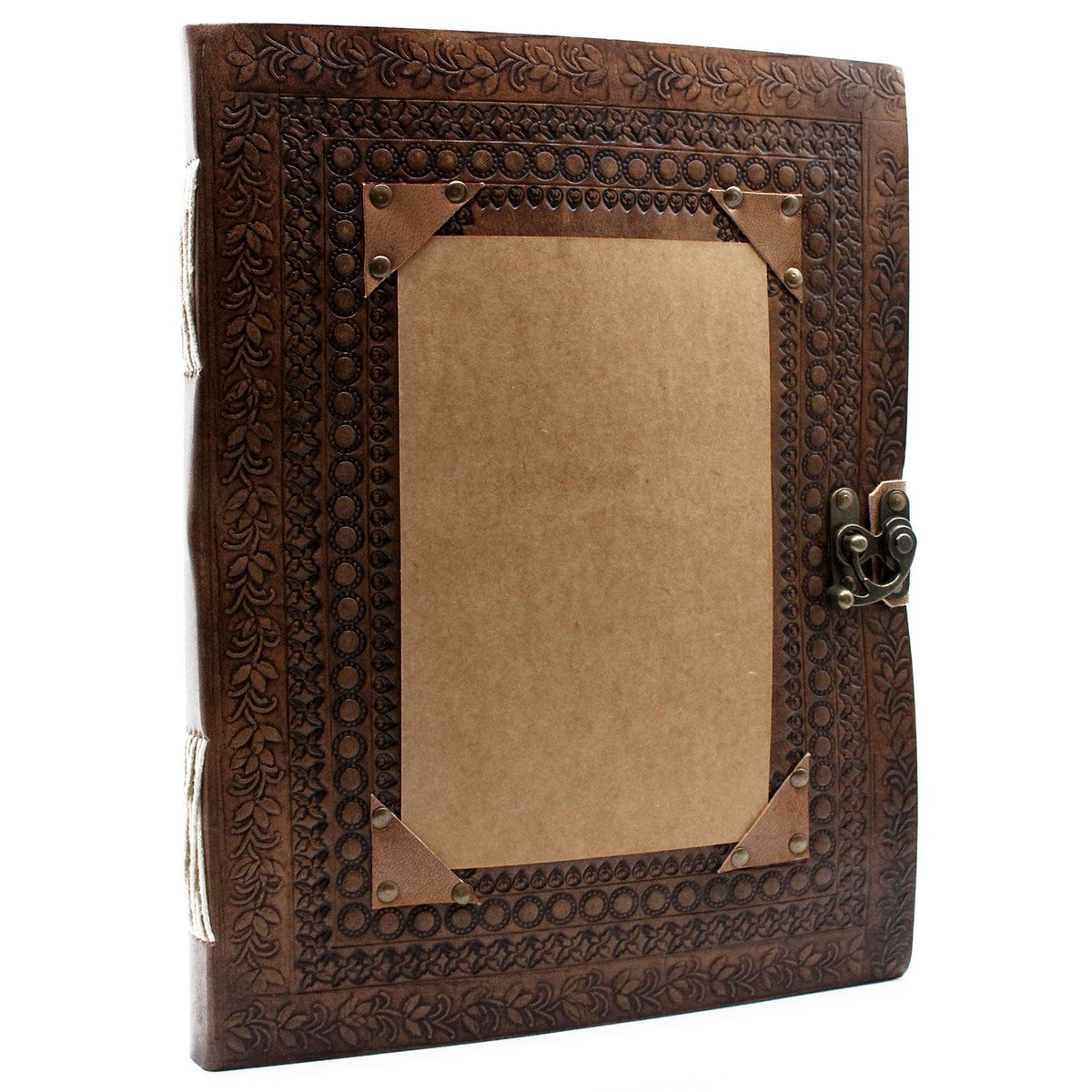 Large Personalised Leather Visitor Book, leather notebook product photograph