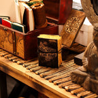 The Stories I Tell Myself Leather Notebook, leather notebook product photograph