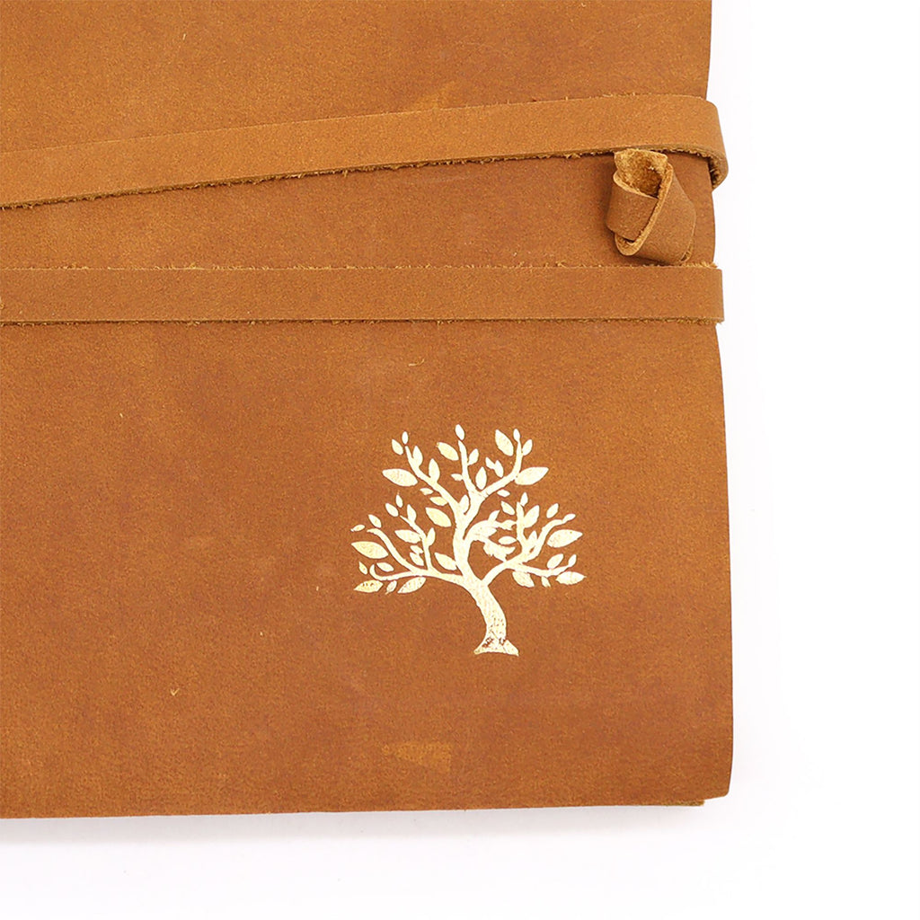 Golden Tree Leather Sketchbook, leather notebook product photograph 5