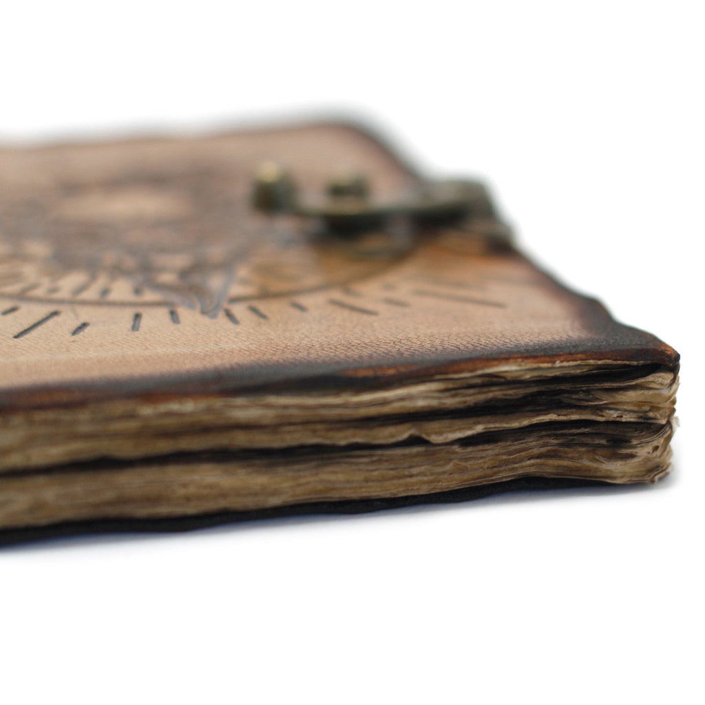Pentagram & Skull Leather Journal, leather notebook product photograph 8