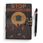 Stop Doomscrolling Leather Journal, leather notebook product photograph 4
