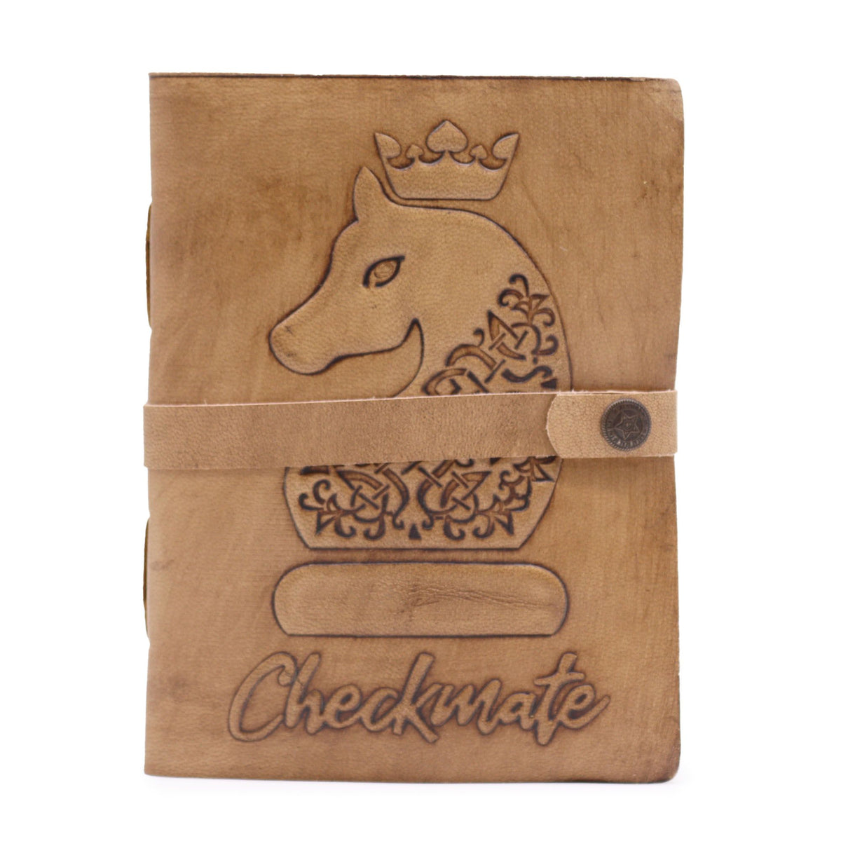 Checkmate Leather Journal, leather notebook product photograph