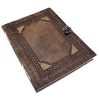 Large Personalised Leather Visitor Book, leather notebook product photograph 3