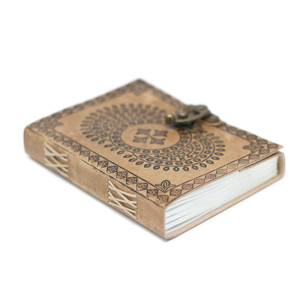 Blue Mandala Leather Journal, leather notebook product photograph 2