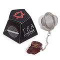 Mookaite raw crystal gemstone tea strainer with stainless steel mesh, Ivy Moon Emporium product photograph