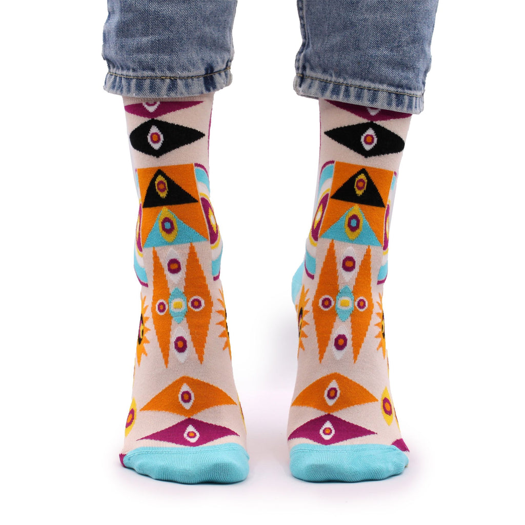 Hop Hare Bamboo Socks | Psychedelic Evil Eye