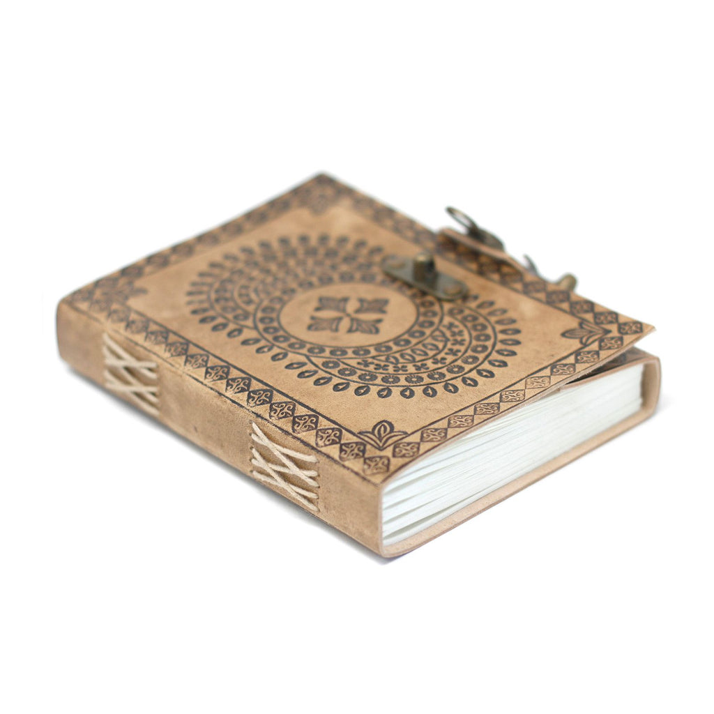 Blue Mandala Leather Journal, leather notebook product photograph 3