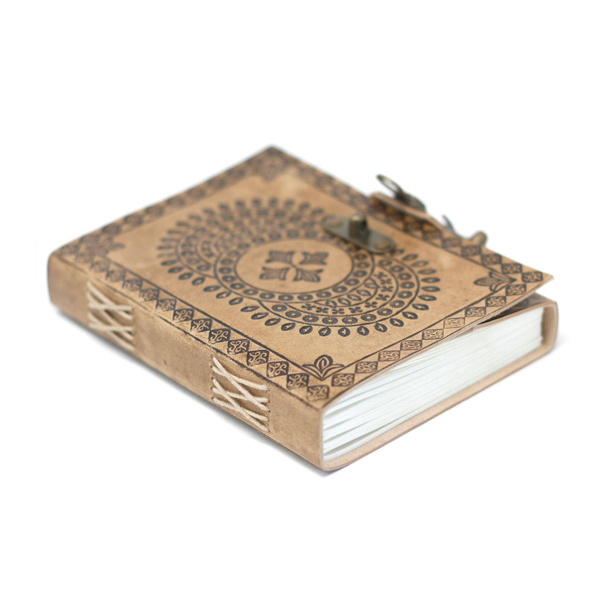 Blue Mandala Leather Journal, leather notebook product photograph 3