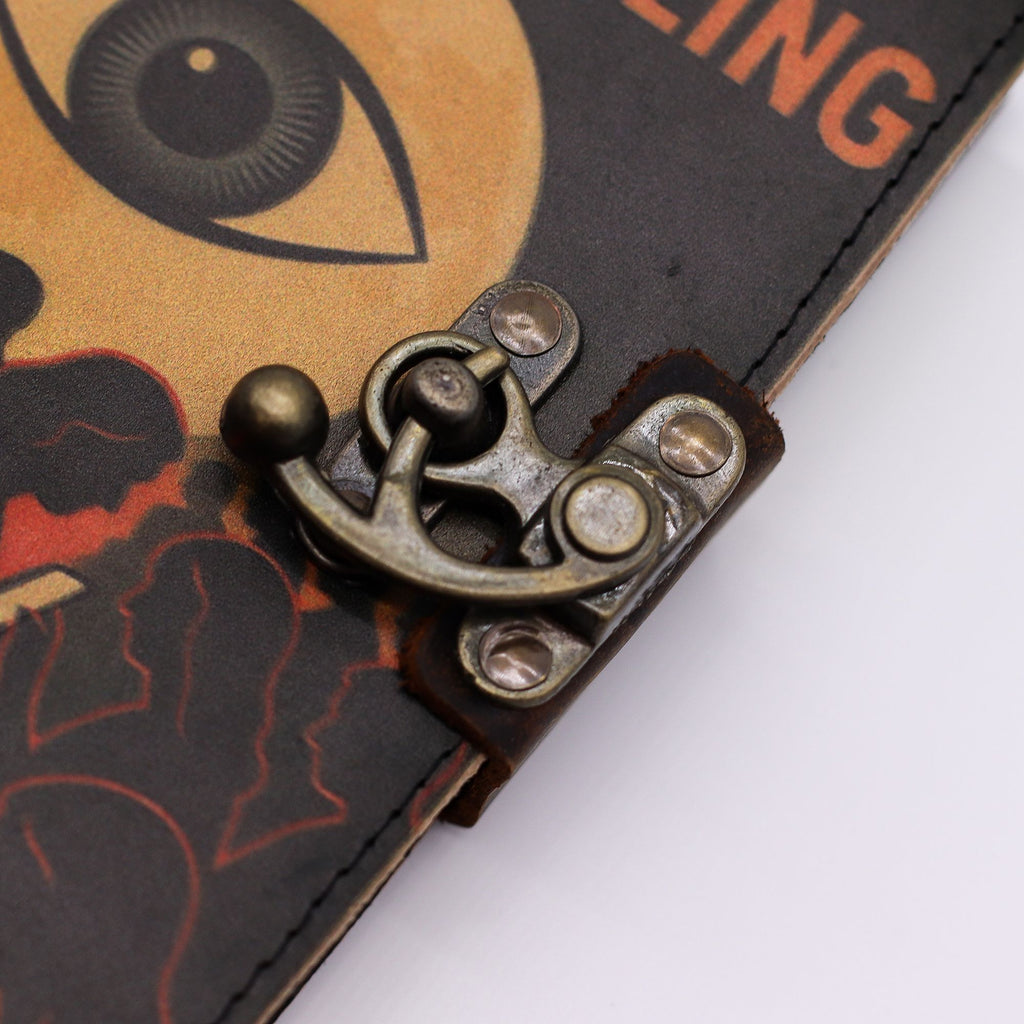 Stop Doomscrolling Leather Journal, leather notebook product photograph 3