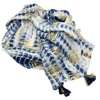 Blue Tie-Dye & Block-Print Pareo
