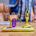 Amethyst Tilted Gemstone Tree Garden Yoga Sukhasana Pose