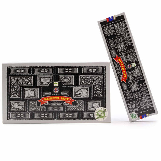 Satya Super Hit Incense 100 Gms - 12 Premium Incense Boxes for Long-Lasting Fragrance and Tranquil Atmosphere