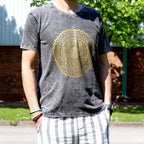 Medium Stone Washed T-Shirt - Mandala - Dark Grey