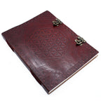 Large Flower of Life Leather Journal, leather notebook product photograph 2