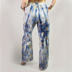 Gold & Blue Hand-Painted Greek Motif Lounge Pants – M/L