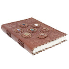 Leather Chakra Stone Notebook, leather notebook product photograph 3