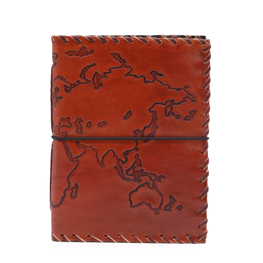 Light Tan Wraparound Travel Journal, leather notebook product photograph
