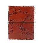 Light Tan Wraparound Travel Journal, leather notebook product photograph