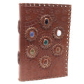 Leather Chakra Stone Notebook, leather notebook product photograph