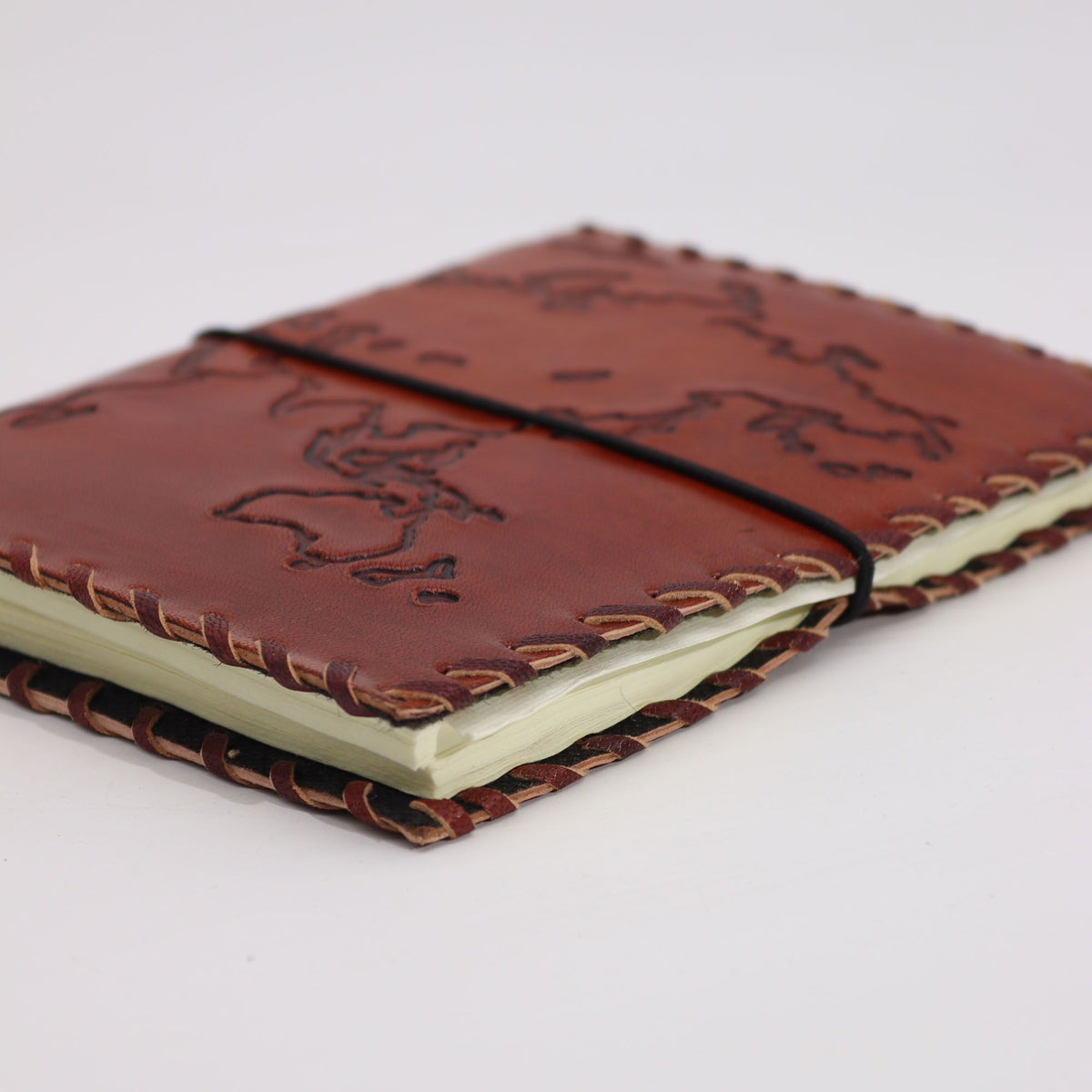 Light Tan Wraparound Travel Journal, leather notebook product photograph 2