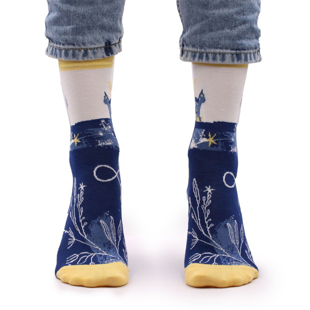 Hop Hare Bamboo Socks | Midnight Cat