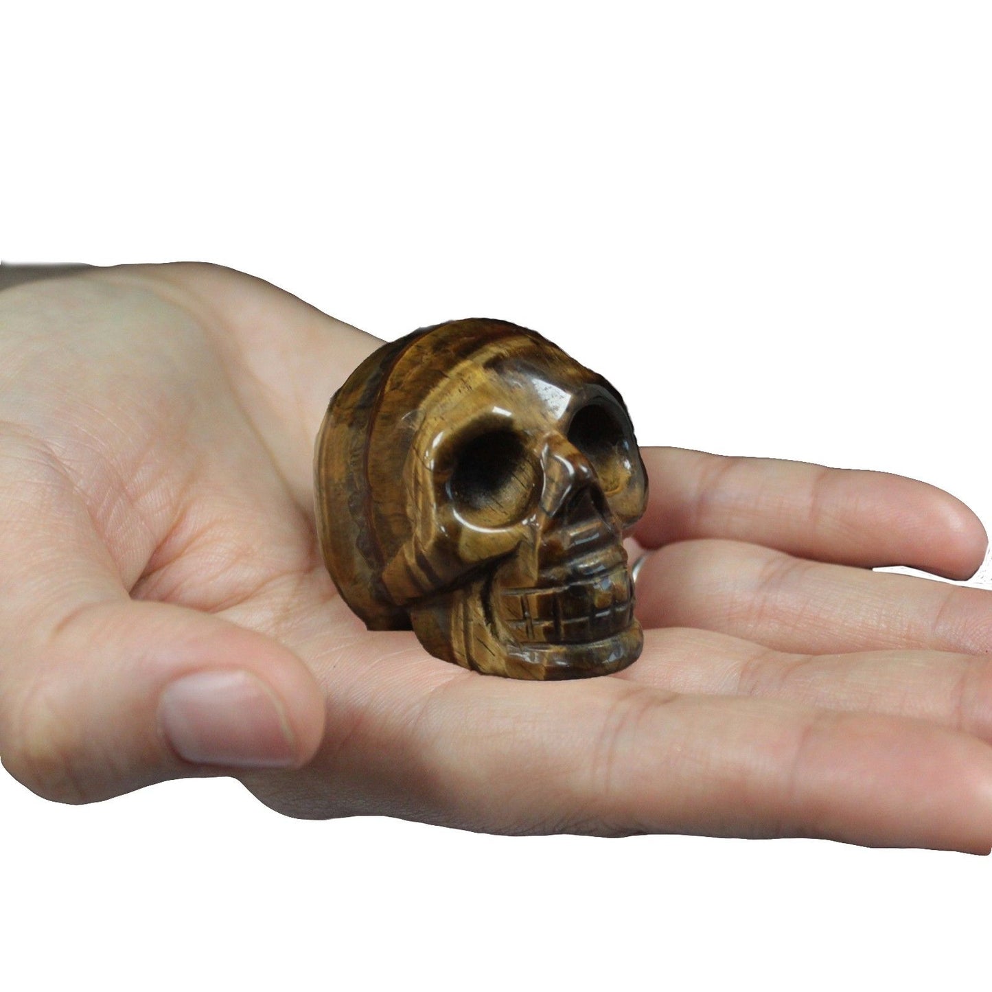 Gemstone Skull - Tiger Eye