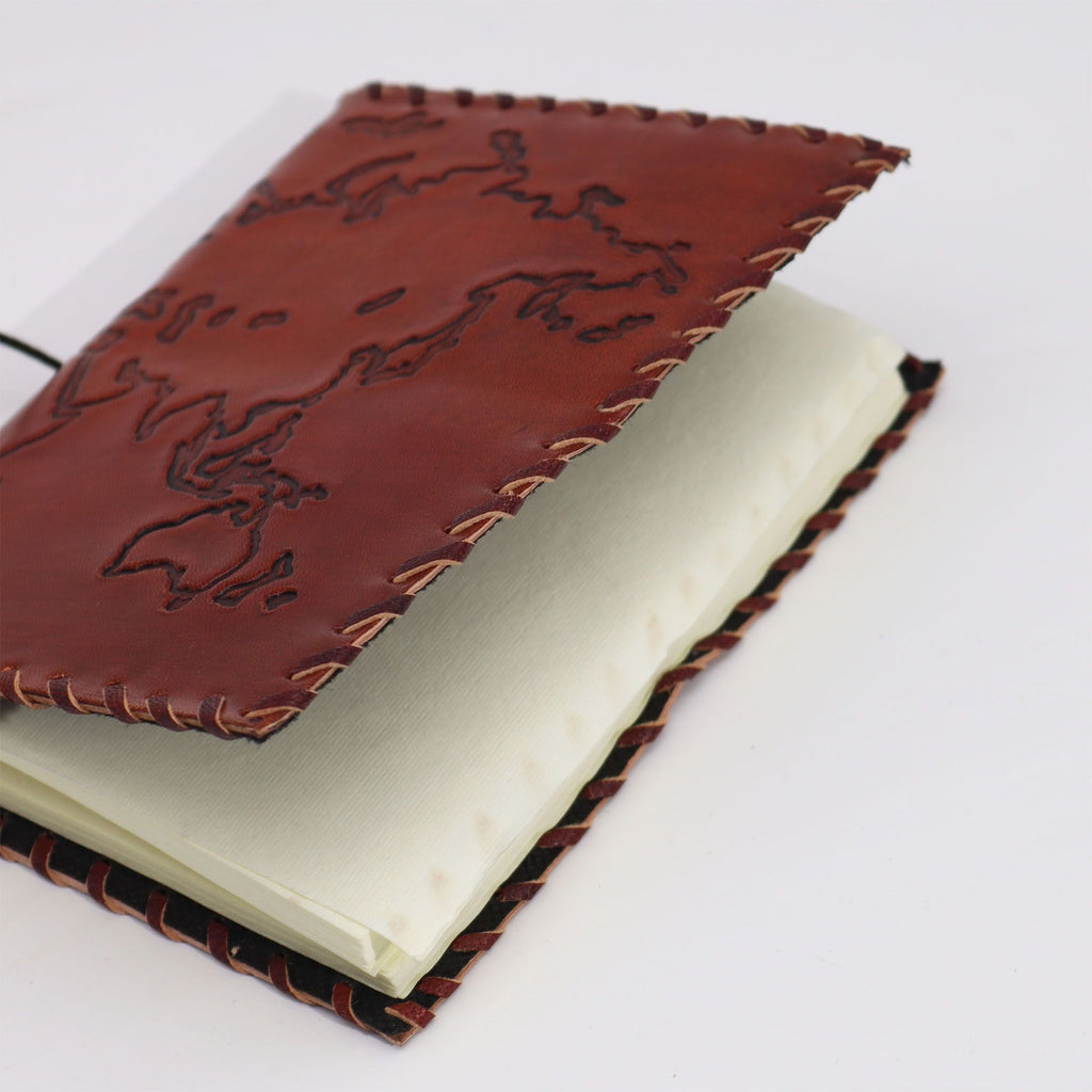 Light Tan Wraparound Travel Journal, leather notebook product photograph 3