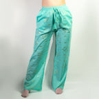 Turquoise & Gold Fish Lounge Pants – M/L