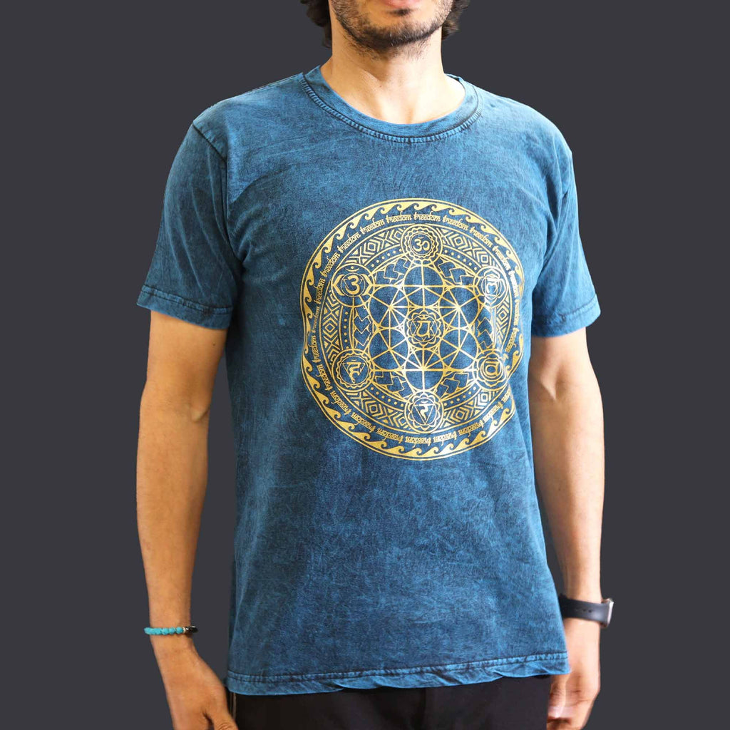 Medium Stone Washed T-Shirt - Chakra - Blue