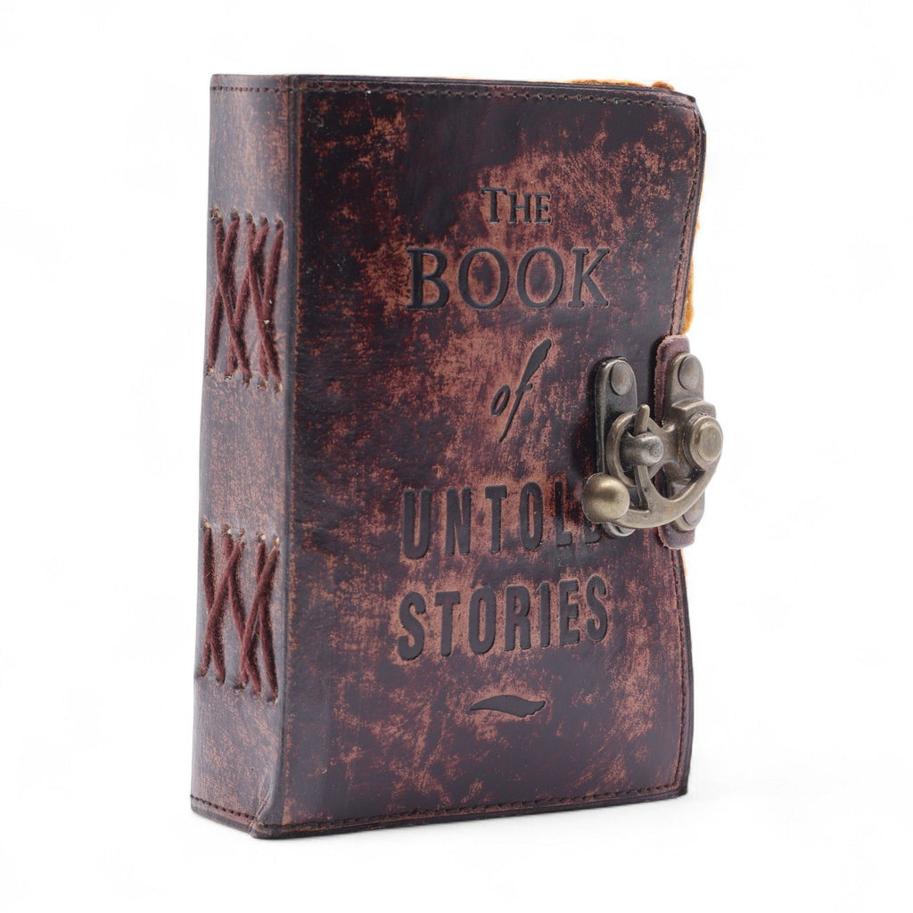 The Book of Untold Stories Leather Journal, leather notebook product photograph 4
