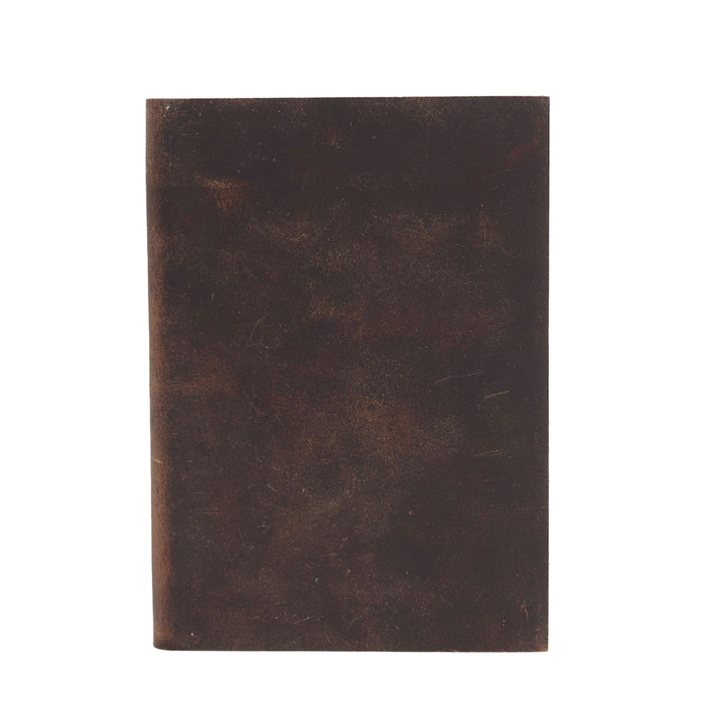 Black Tan Leather Daily Notebook, leather notebook product photograph