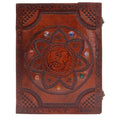 Dragon Mandala Chakra Stone Leather Tome, leather notebook product photograph