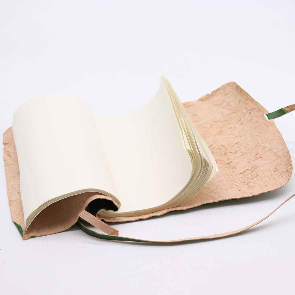 Green Rolled Leather Travel Journal, leather notebook product photograph 3