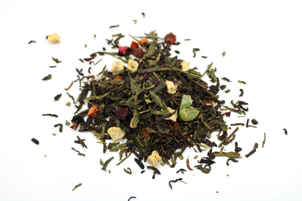 Mid-Summer Magic Fruit & Green Tea Blend loose leaf artisan tea, product photograph 2