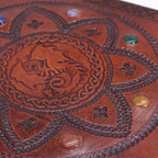 Dragon Mandala Chakra Stone Leather Tome, leather notebook product photograph 2