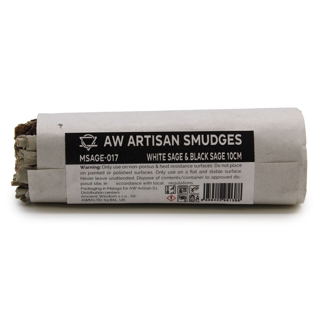 White Sage & Black Sage Smudge Stick - 10 cm