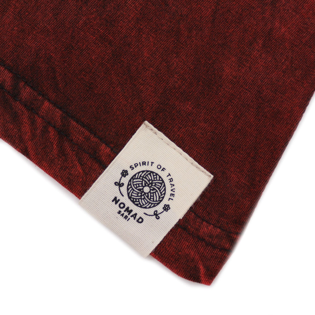 Large Stone Washed T-Shirt - Mandala - Maroon