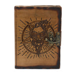 Pentagram & Skull Leather Journal, leather notebook product photograph 4