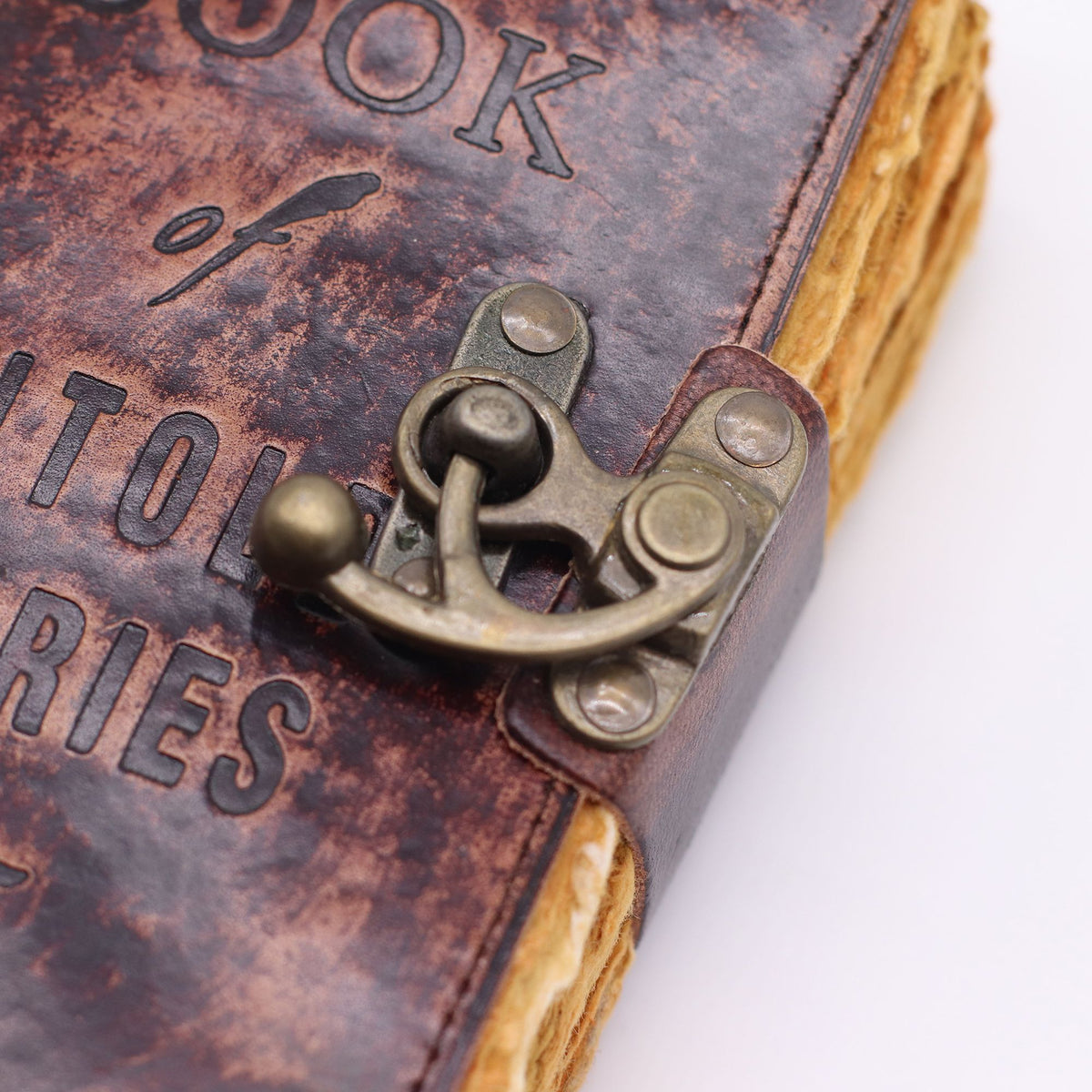 The Book of Untold Stories Leather Journal, leather notebook product photograph 3