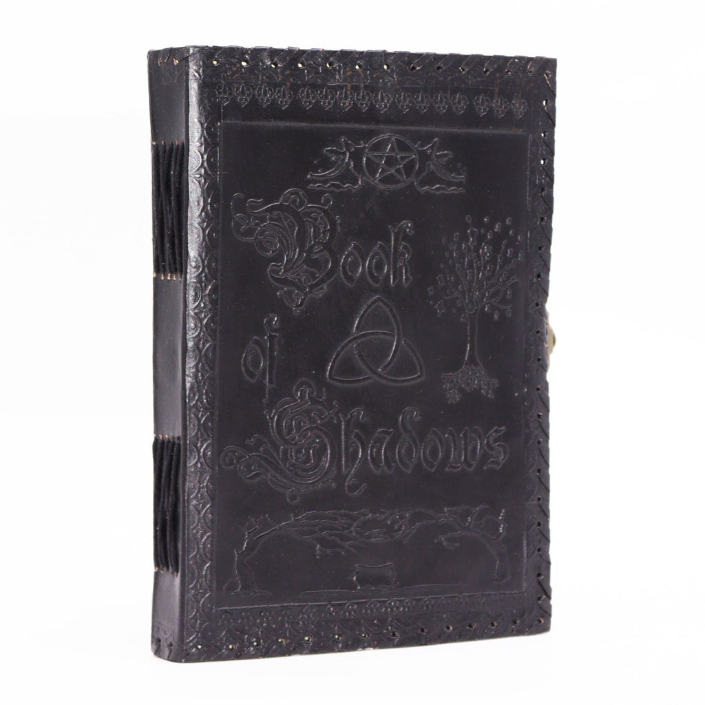 Leather Book of Shadows | Large Deckle-Edge Grimoire, leather notebook product photograph 3