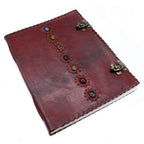 Seven Chakra Leather Journal & Book of Shadows, leather notebook product photograph 2