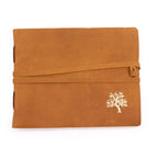 Golden Tree Leather Sketchbook, leather notebook product photograph